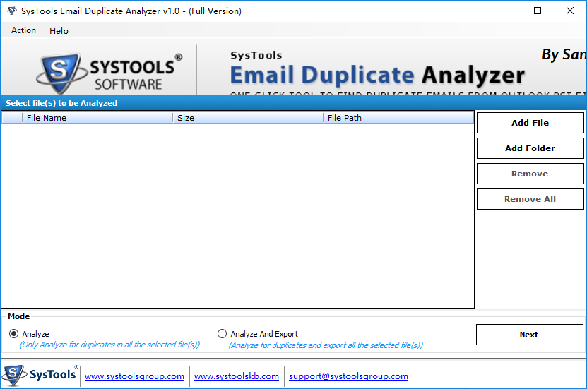 SysTools Email Duplicate Analyzer