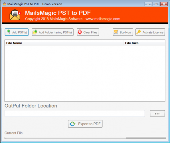 MailsMagic PST to PDF Converter