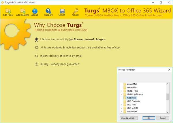 Turgs MBOX to Office 365 Wizard(MBOX到Office 365转换工具)