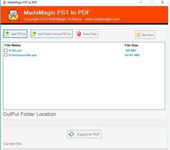 MailsMagic PST to PDF Converter