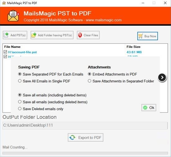 MailsMagic PST to PDF Converter