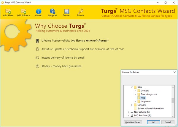 Turgs MSG Contacts Wizard(MSG文件转换工具)