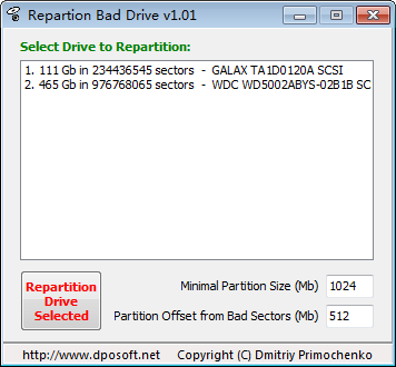 Repartion Bad Drive(硬盘坏道隔离工具)