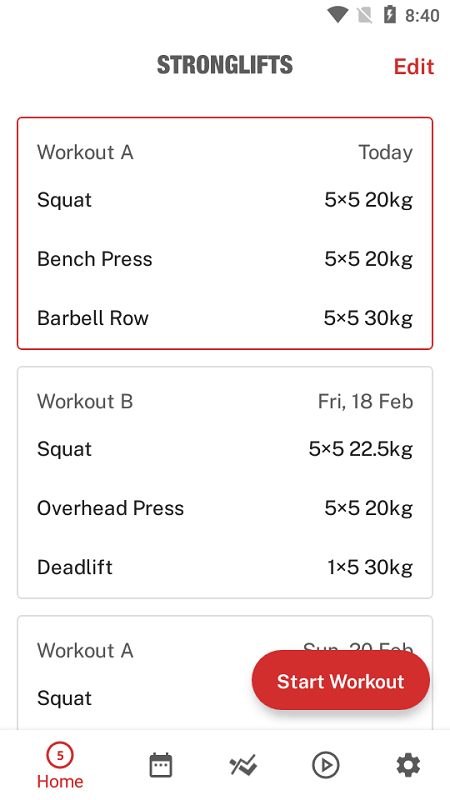 stronglifts app