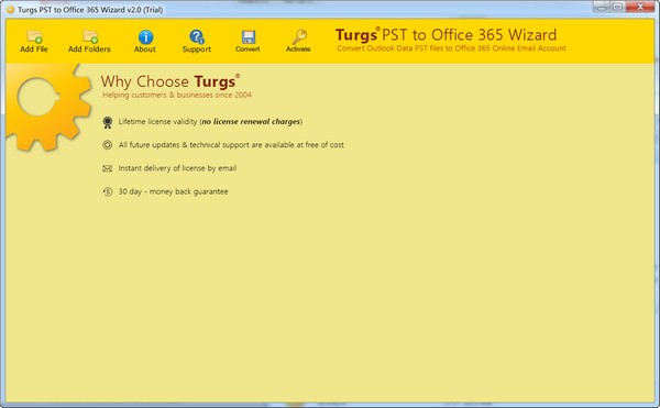 Turgs PST to Office 365 Wizard(PST到Office 365迁移工具)