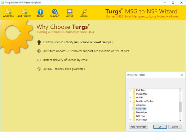 Turgs MSG to NSF Wizard(MSG转NSF转换工具)